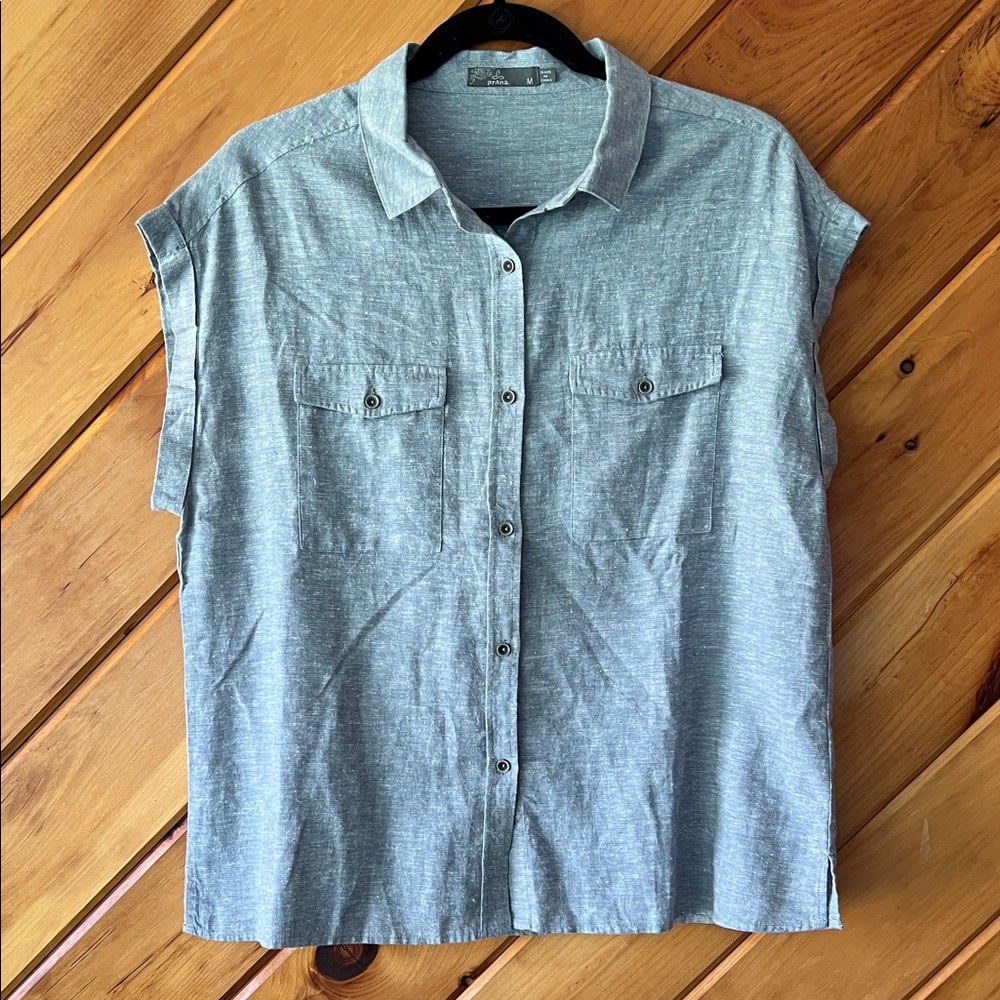 Prana Gray Button Down Shirt